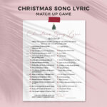 Printable Christmas Song Lyric Match Up Game | Xmas Music Quiz For Inside Christmas Song Challenge Worksheets