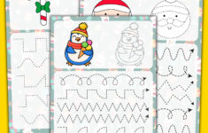 Printable Christmas Tracing Lines Pre-Writing Worksheet For Kids inside Christmas Pencil Control Worksheets Tracing Lines