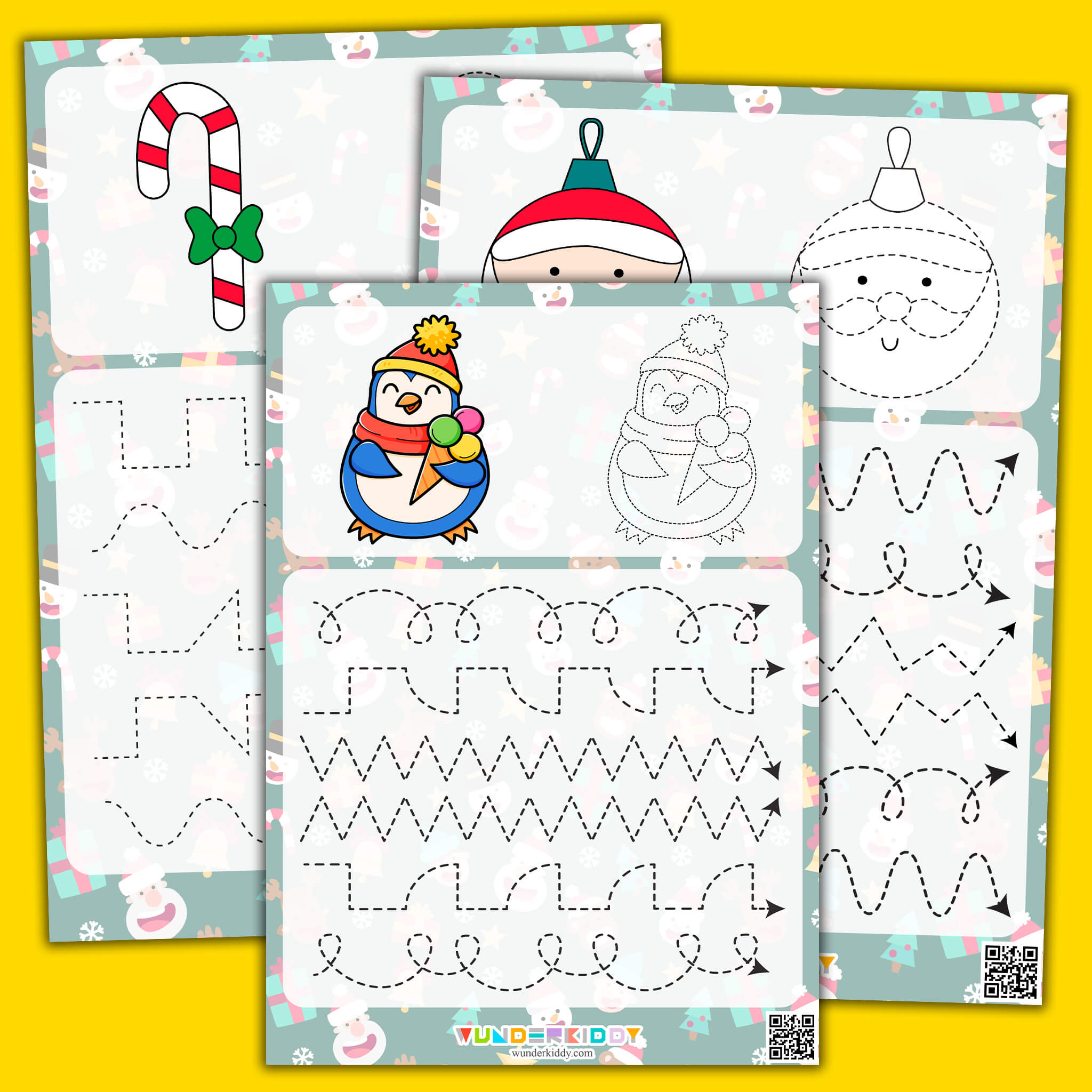 Printable Christmas Tracing Lines Pre-Writing Worksheet For Kids inside Christmas Pencil Control Worksheets Tracing Lines
