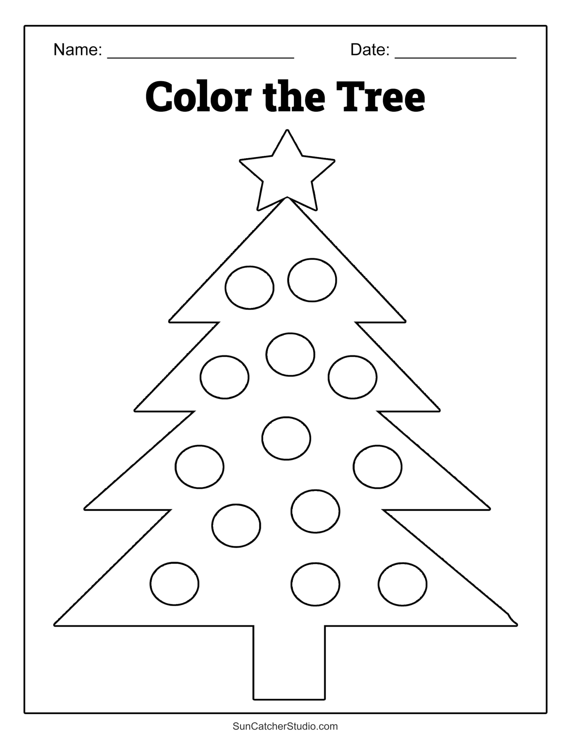 Printable Christmas Tree Coloring Pages And Sheets – Free pertaining to Christmas Coloring Worksheets For Kindergarten