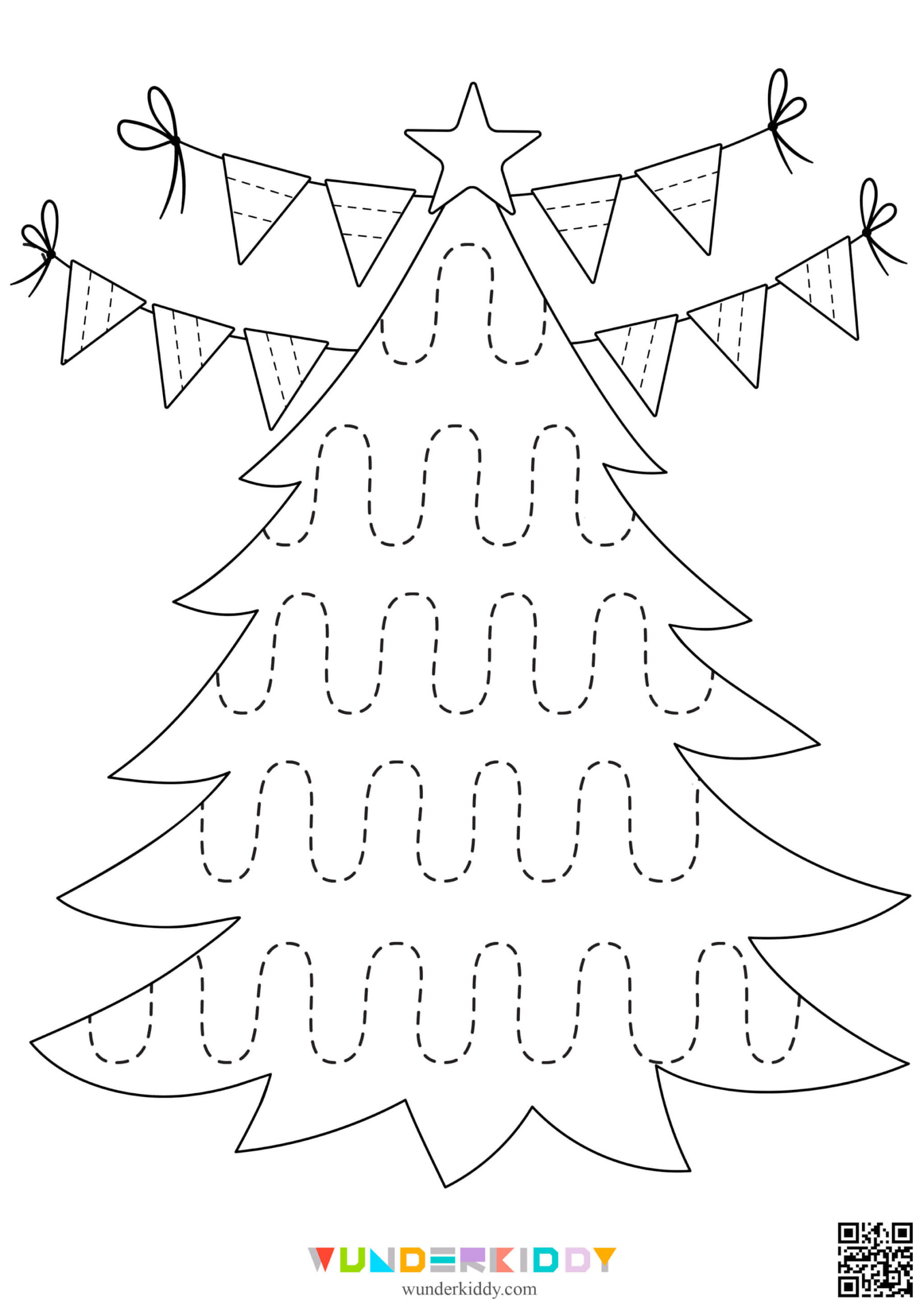 Printable Christmas Tree Pre-Writing Worksheets For Kindergarten throughout Christmas Tree Worksheets For Kids