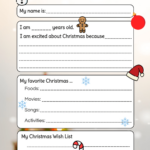 Printable Grade 3 Christmas Writing Worksheets Throughout All About My Christmas Worksheets