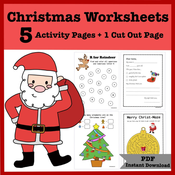 Christmas Activities For Kindergarten Worksheets Christmas Activities For Kindergarten Worksheets