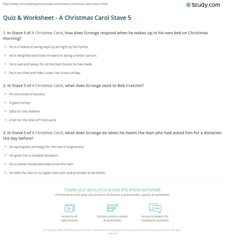 A Christmas Carol Worksheets Answer Key