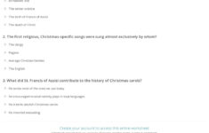 Quiz &amp; Worksheet - Christmas Carols Background | Study within History Of Christmas Carols Worksheets