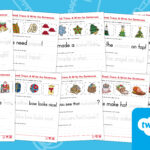Read, Trace, And Write Christmas Sentences Worksheets For K 1St In Language Arts Christmas Worksheets