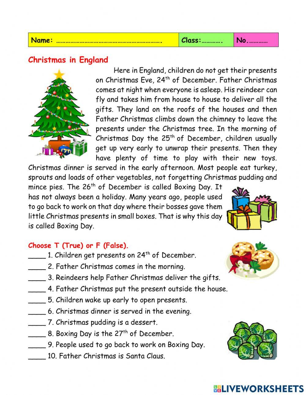 Reading Comprehension Christmas Worksheet - Worksheets Library with Free Christmas Reading Comprehension Worksheets