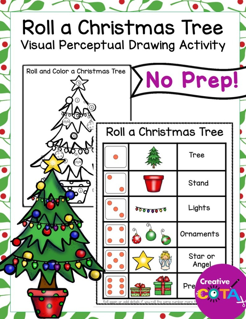 Roll A Christmas Tree Pdf Free Printable - Your Therapy Source with Christmas Fine Motor Worksheets
