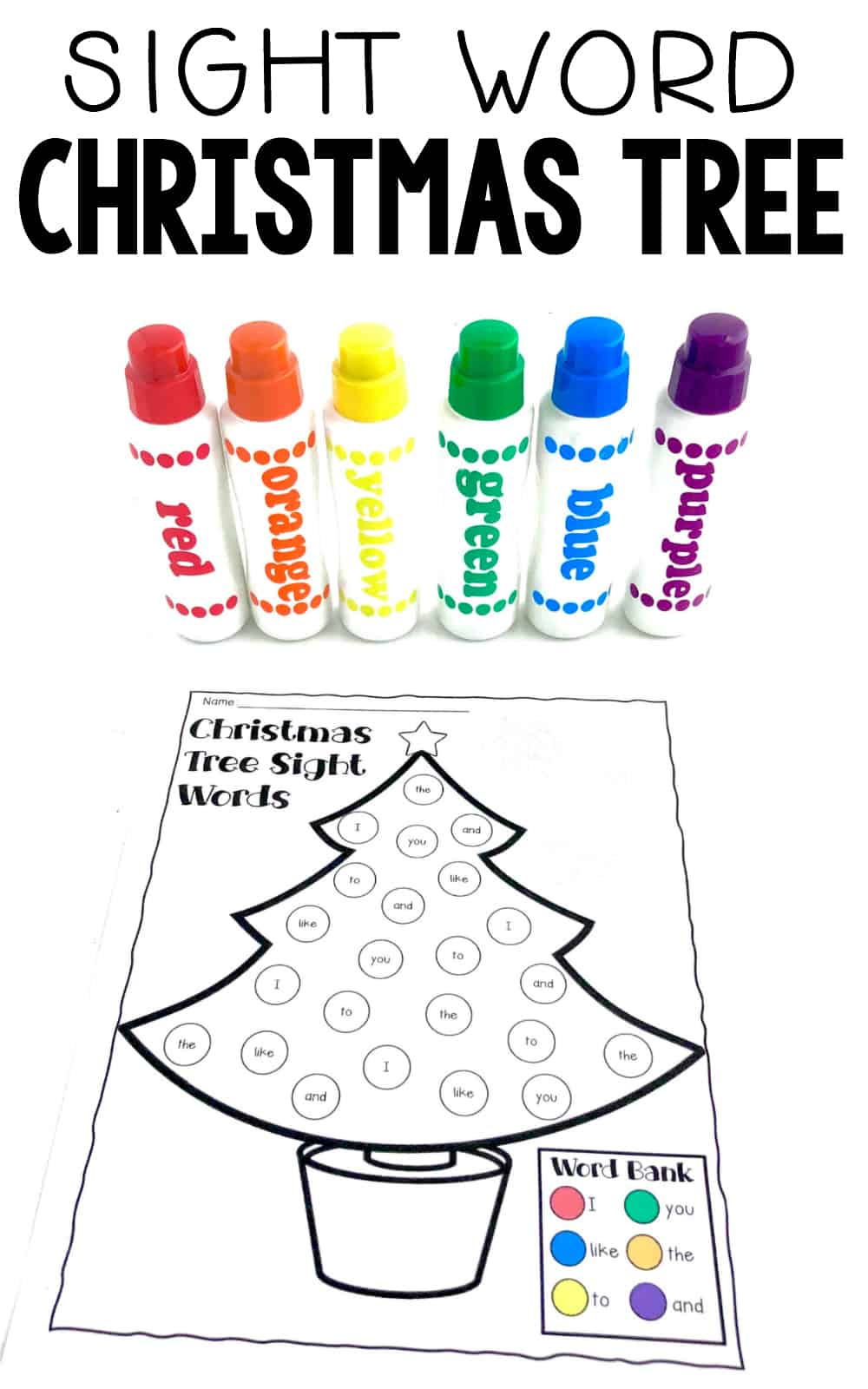Sight Word Christmas Tree Printable - I Can Teach My Child! throughout Christmas Sight Word Worksheets