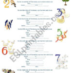 Song The Twelve Days Of Christmas   Esl Worksheetnickhk Inside Twelve Days Of Christmas Worksheets