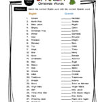 Spanish Christmas Vocabulary Matching Worksheet & Answer Key Pertaining To Spanish Christmas Worksheets Free Printable