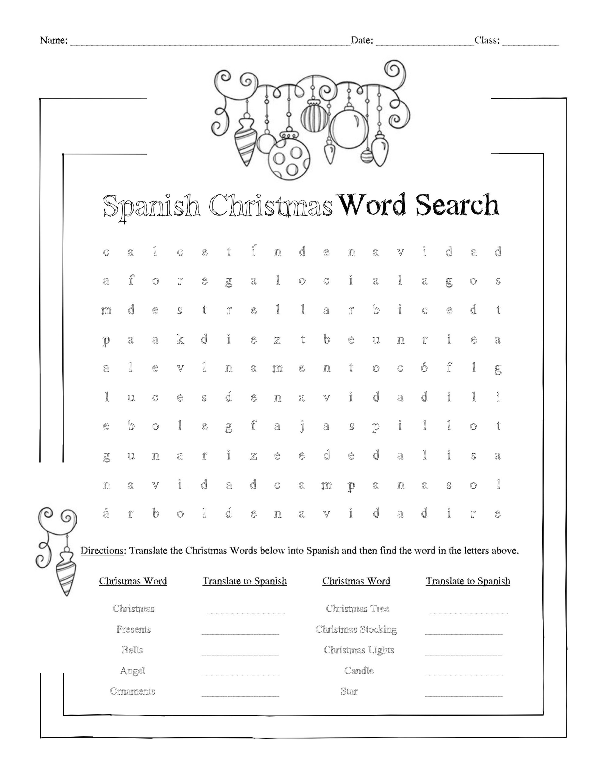 Spanish Christmas Word Search Worksheet | Madeteachers with regard to Spanish Christmas Activities Worksheets
