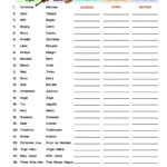 Spanish Christmas Words Vocabulary Word List Column Worksheet For Spanish Christmas Vocabulary Worksheets