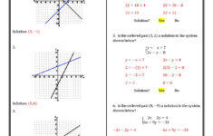 Systems Of Equations Graphing Worksheet: Practice Graphing Linear in Solving Linear Systems By Graphing Christmas Worksheets Answers