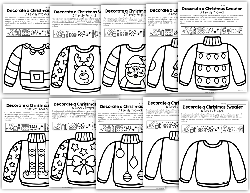 The Bender Bunch: Ugly Sweater Christmas Project within Ugly Christmas Sweater Worksheets Answers