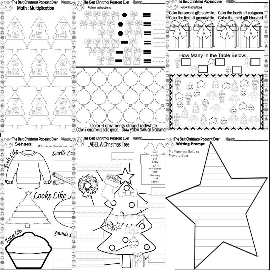 The Best Christmas Pageant Ever Novel Chapter Book Study Companion intended for Free Worksheets For the Best Christmas Pageant Ever