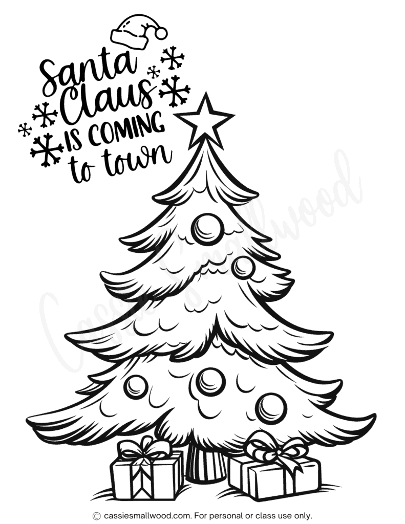 The Best Christmas Tree Coloring Pages - Cassie Smallwood with regard to Christmas Tree Drawing Worksheets