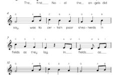 The First Noel Easy Piano Sheet Music, Kids Beginner Songs, Pdf inside First Letter Of Christmas Carols Worksheets