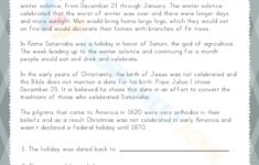The History Of Christmas Worksheet for The History of Christmas Worksheets