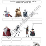The Nightmare Before Christmas (Characters)   Esl Worksheet Inside Nightmare Before Christmas Worksheets