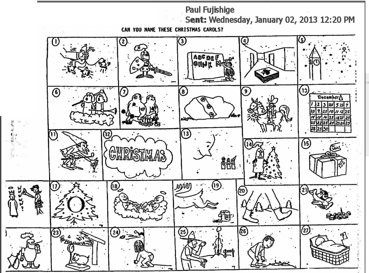 The Original Puzzle for Identify the Christmas Carol Worksheets