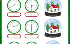 Time Telling Christmas Maths Worksheet For Class 4 - Brainiac within Christmas Telling Time Worksheets