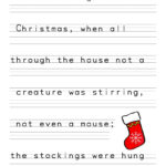 Twas The Night Before Christmas Handwriting Practice   Print Regarding Christmas Writing Worksheets Printable