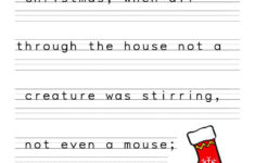Twas The Night Before Christmas Handwriting Practice - Print within Christmas Handwriting Practice Worksheets
