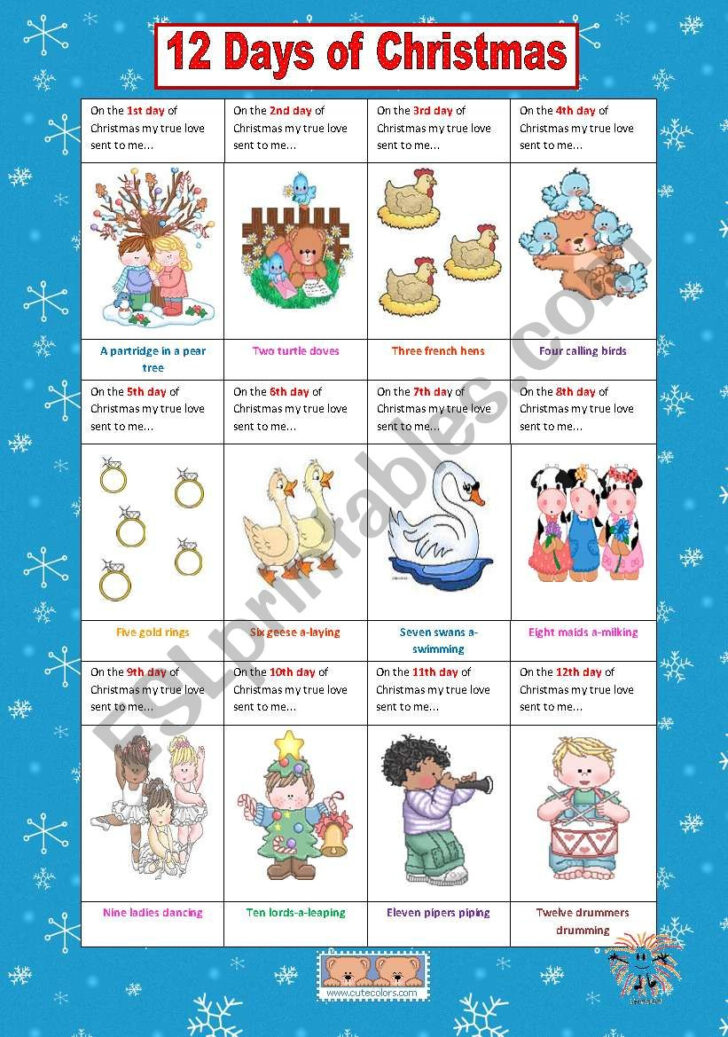 12 Days of Christmas Math Worksheets