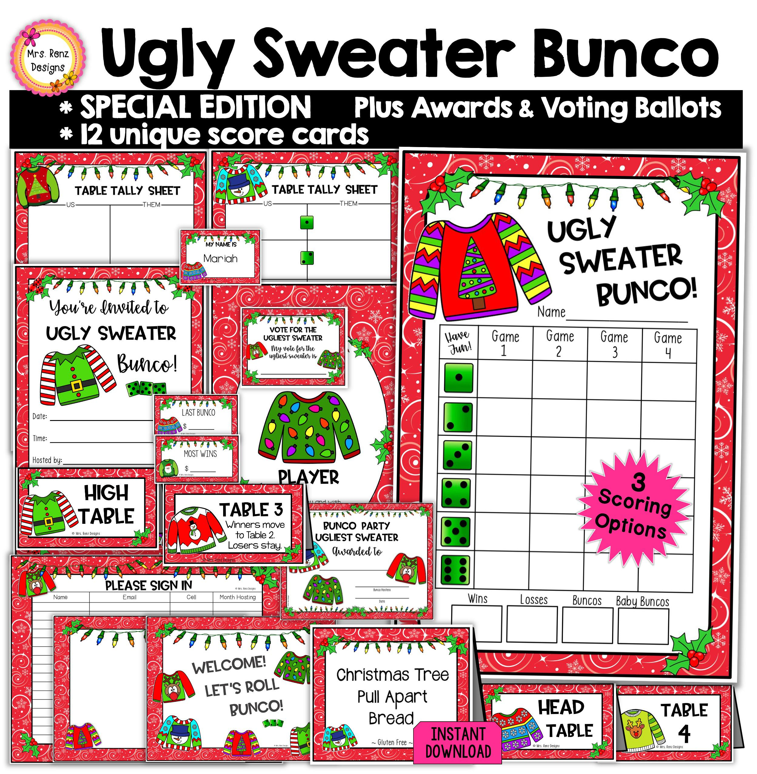 Ugly Christmas Sweater Score Sheet - Etsy with Beyond the Worksheets Ugly Christmas Sweaters Answer Key