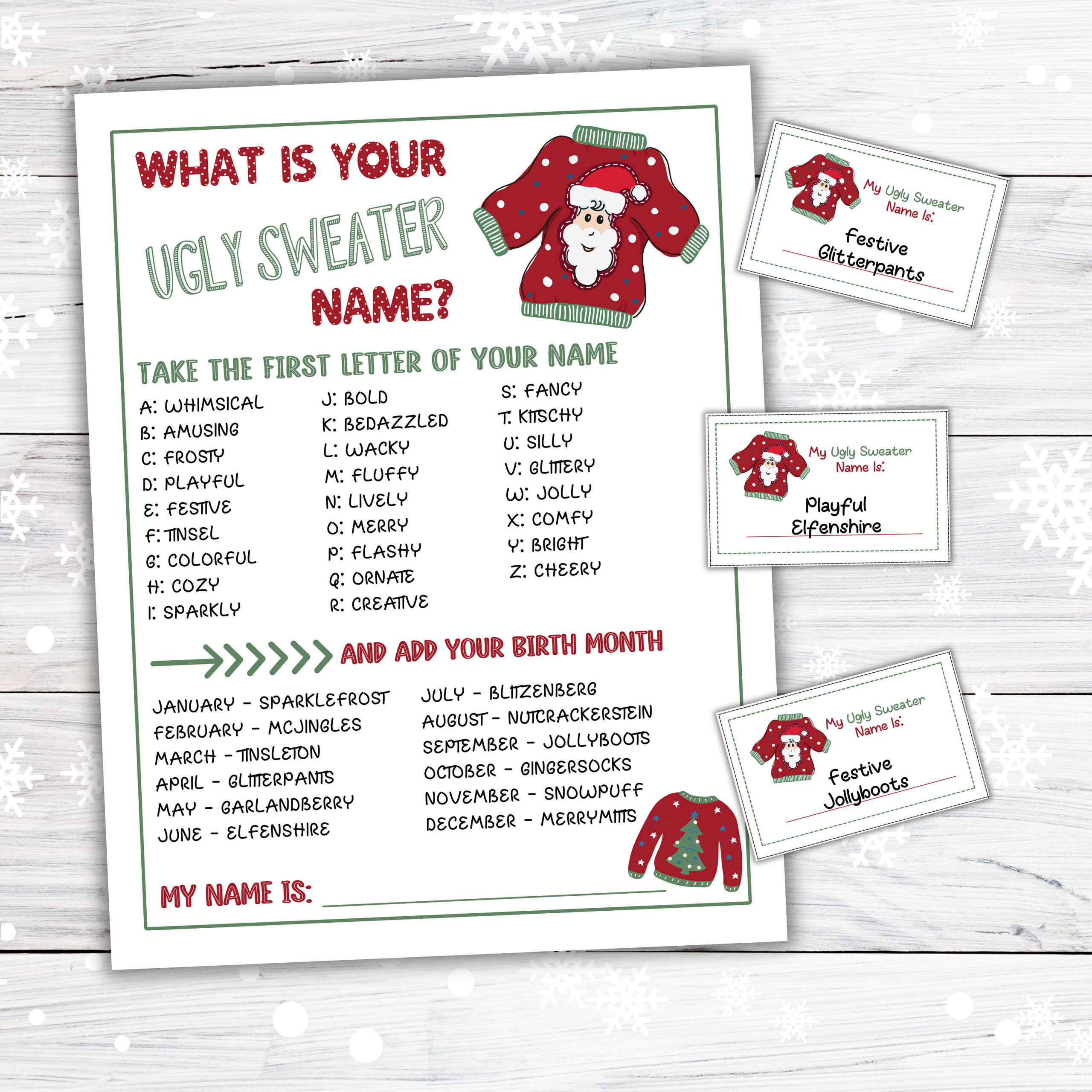Ugly Sweater Scavenger Hunt - Etsy in Ugly Christmas Sweater Beyond the Worksheets Answers