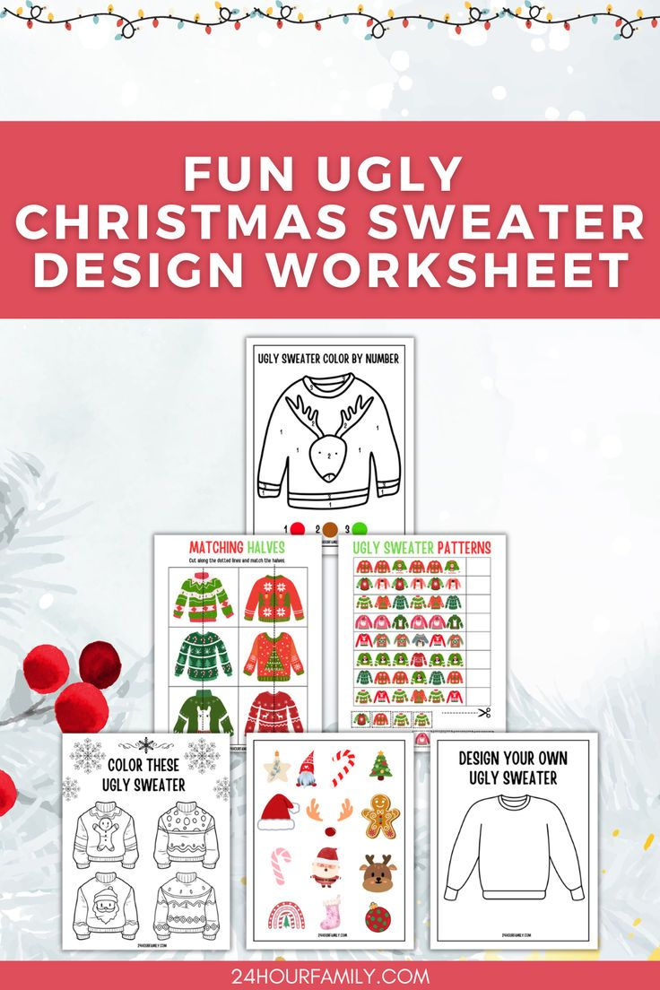 Ugly Sweater Worksheets (Free Printables) for Ugly Christmas Sweater Worksheets