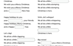 We Wish You A Merry Christmas Worksheet - Fill In The Blanks throughout We Wish You a Merry Christmas Worksheets