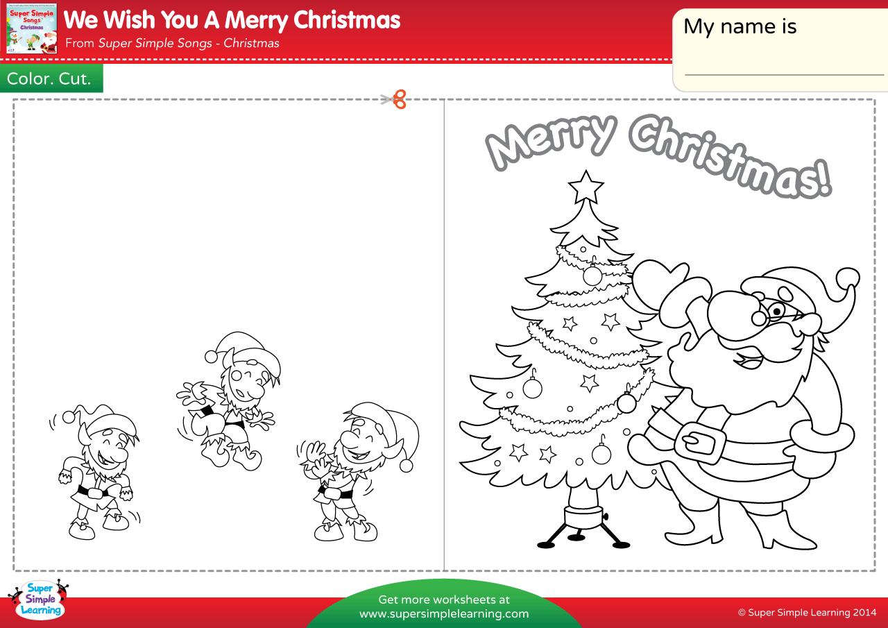 We Wish You A Merry Christmas Worksheet - Make A Chirstmas Card regarding Christmas Cards Worksheets Printable