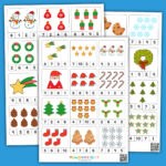 Weihnachtliche Karten Zum Zählen Bis 10 Zum Ausdrucken Für Kinder For Free Christmas Counting Worksheets
