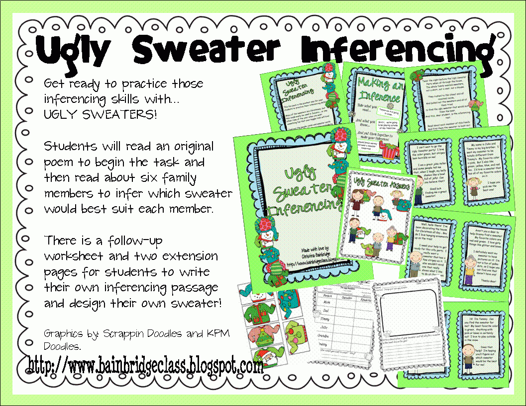 Welcome To The Uni-Corner: Ugly Sweater Inferencing! regarding Ugly Christmas Sweater Worksheets Answers