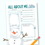 Winter All About Me   Free Printable Worksheet Intended For Free Printable All About Me Christmas Worksheets