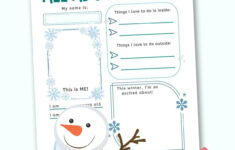 Winter All About Me - Free Printable Worksheet intended for Free Printable All About Me Christmas Worksheets