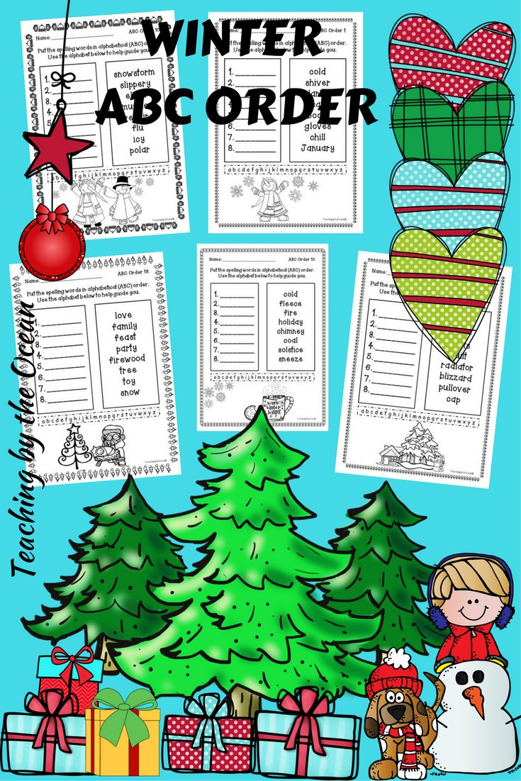 Winter/Christmas Abc Order Worksheets - Alphabetical Order throughout Christmas Words Alphabetical Order Worksheets