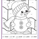 Winter Colornumber Pages   K12 Math Worksheets Intended For Color By Number Worksheets Christmas