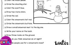 Winter Following Directions Activity – Your Therapy Source inside Following Directions Christmas Worksheets