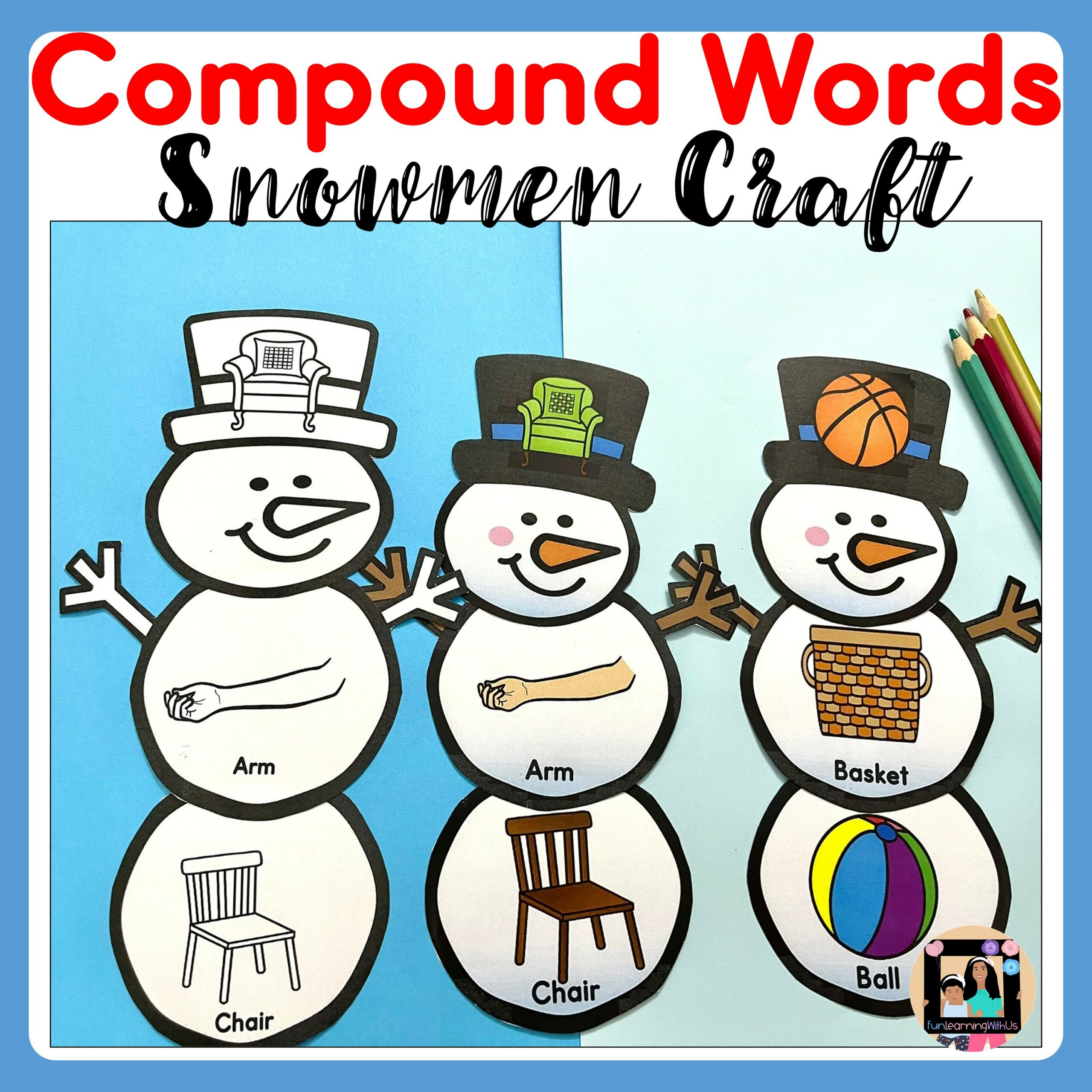 Winter Snowman Compound Words Activity | Madeteachers inside Christmas Compound Words Worksheets