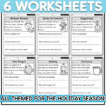 Winter Themed Reading Comprehension | Kindergarten & First Grade Inside Christmas Themed Reading Comprehension Worksheets