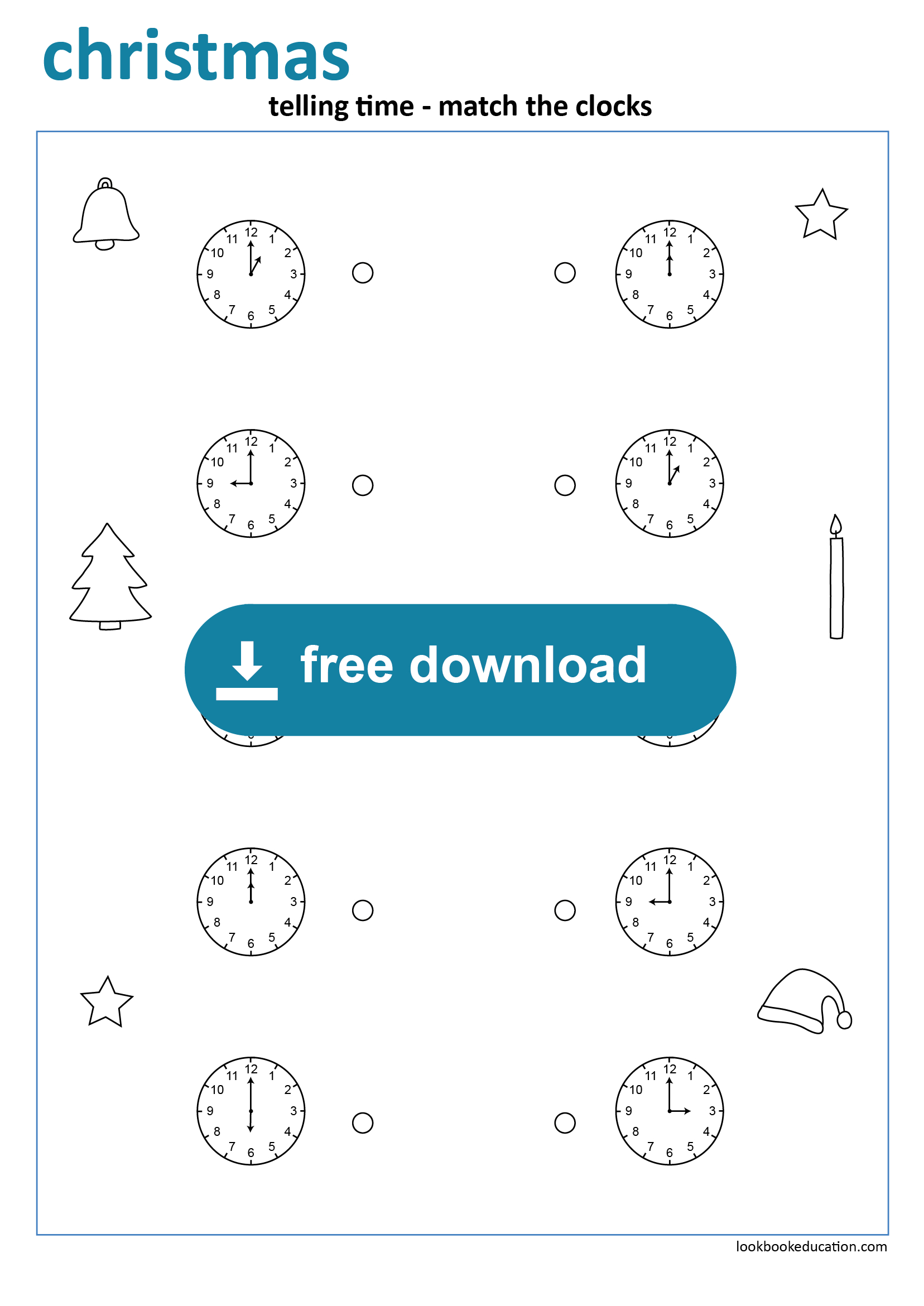 Worksheet Christmas Telling Time - Lookbookeducation with regard to Christmas Telling Time Worksheets