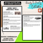 World War I Christmas Truce Reading Comprehension Worksheet With Regard To World War 1 Christmas Truce Worksheets Answers